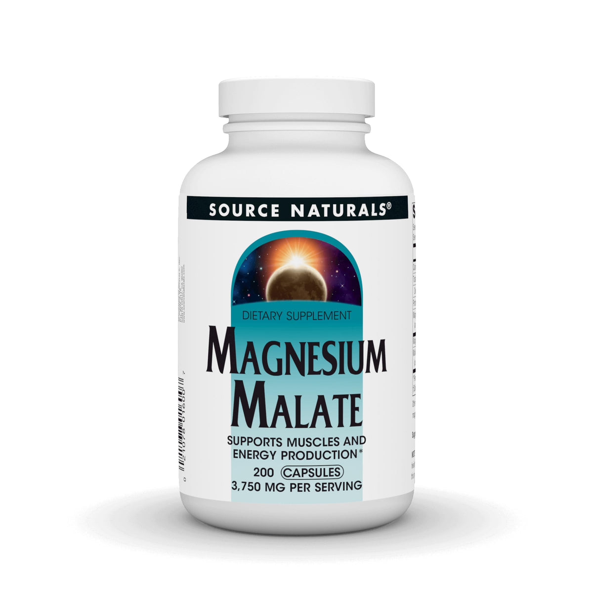 Source Naturals Magnésium Malate 3750 mg 200 capsules vue de face