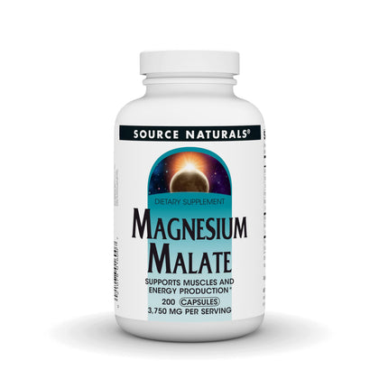 Source Naturals Magnésium Malate 3750 mg 200 capsules vue de face