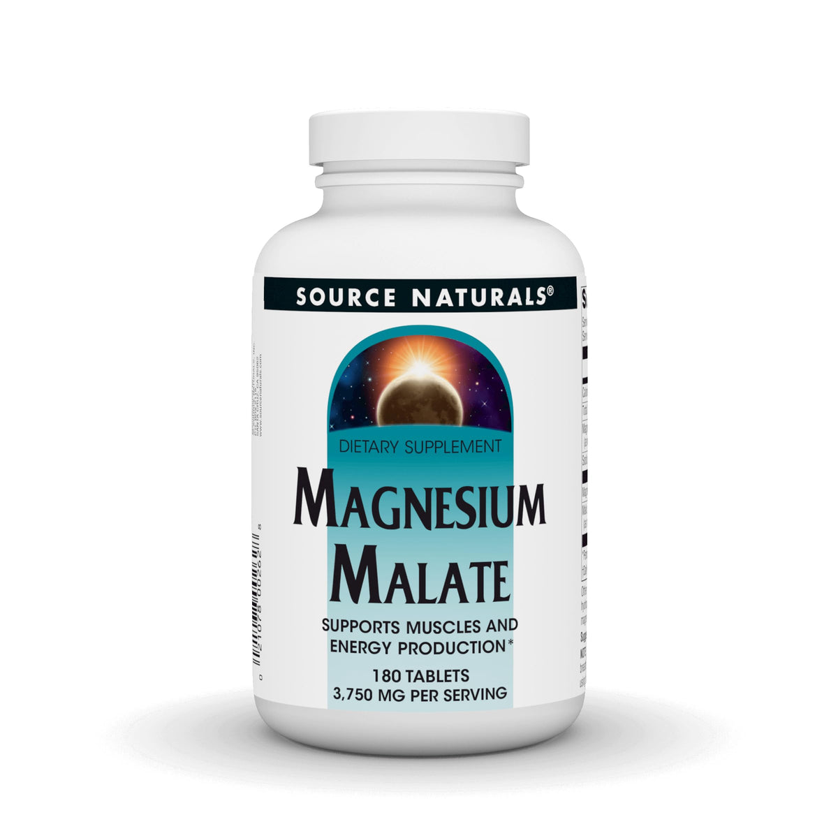 Source Naturals Magnésium Malate 3750 mg comprimés végétariens, vue de face