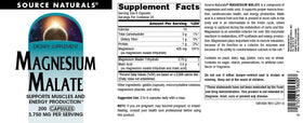 Source Naturals Magnésium Malate sur une table en bois