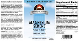 Source Naturals Magnesium Serene 9 oz Poudre sur une table en bois
