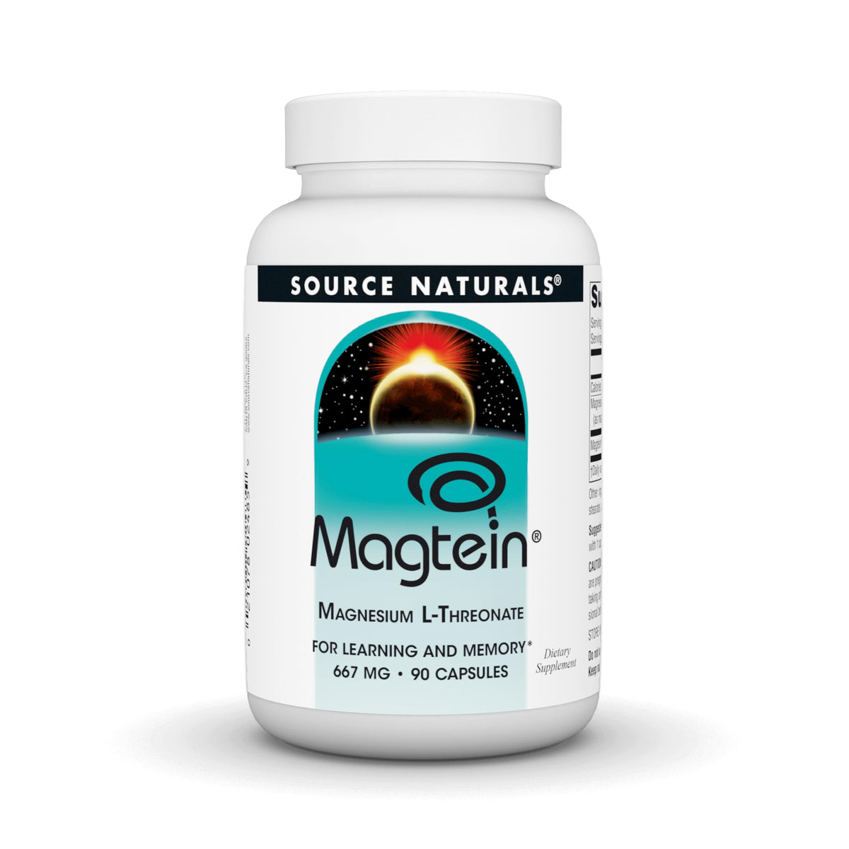 Source Naturals Magtein 667mg capsules front view