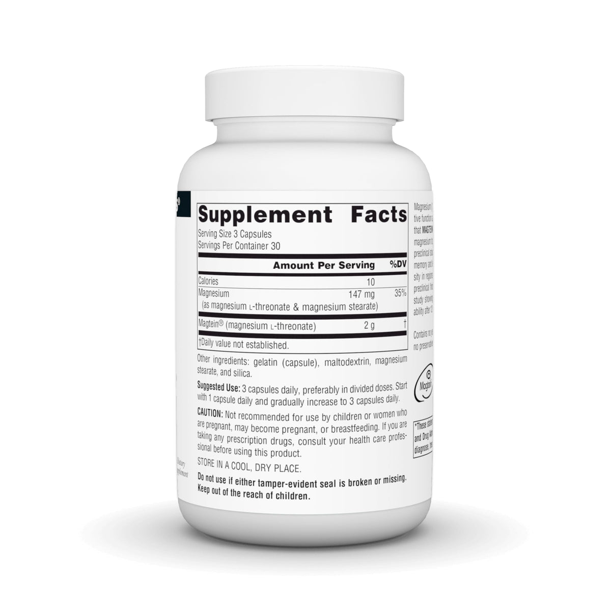 Source Naturals Magtein 667mg side view of packaging