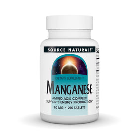 Source Naturals Manganèse 10 mg avec 250 comprimés - vue de face