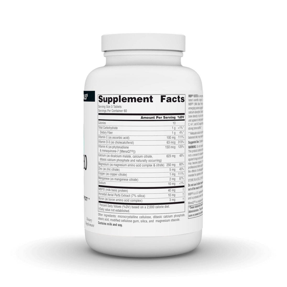 Source Naturals MBP Osteo comprimés de calcium, vue de côté