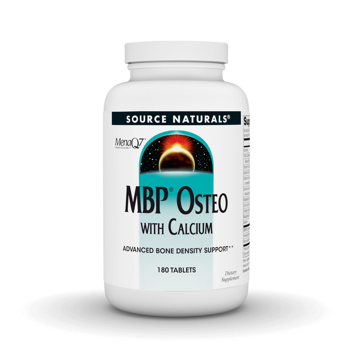 Source Naturals MBP Osteo comprimés de calcium, vue de face