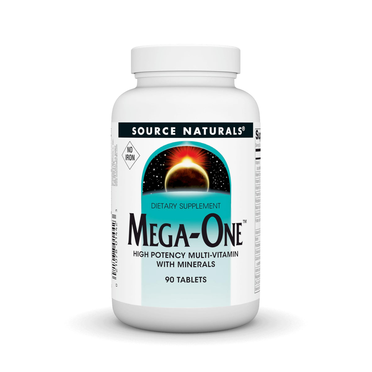 Source Naturals Mega-One Multivitamine 90 comprimés, vue avant