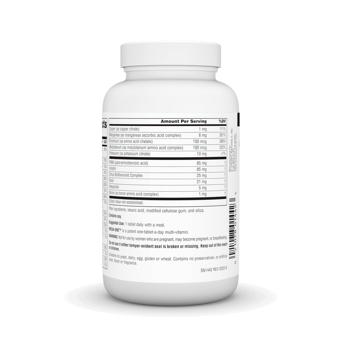 Source Naturals Mega-One Multivitamine, comprimé sur fond blanc