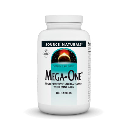 Source Naturals Mega-One Multivitamines 180 Tablettes, vue avant