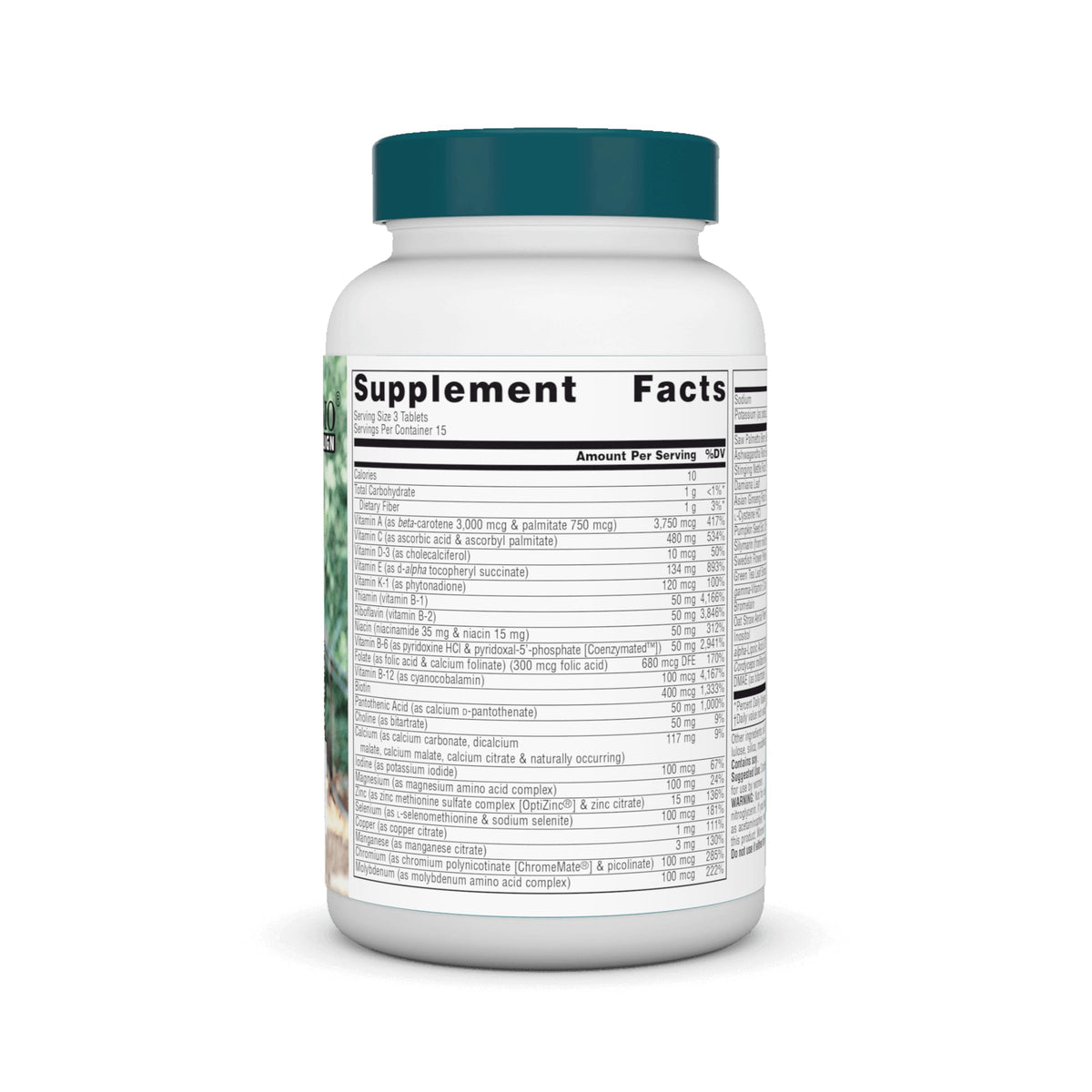Source Naturals Men's Life Force Multiple 45 comprimés back view