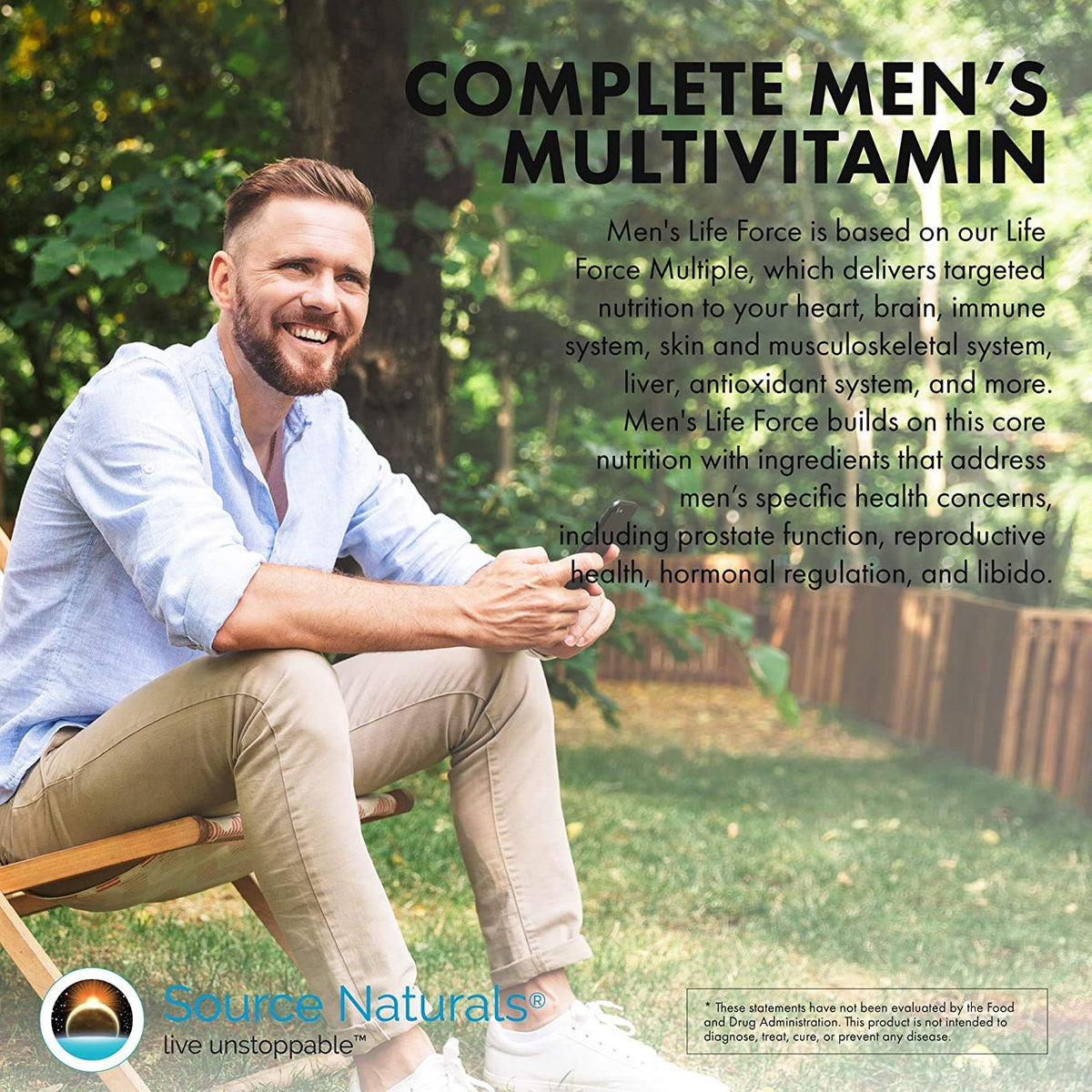 Source Naturals Men's Life Force Multiple 45 comprimés on a table