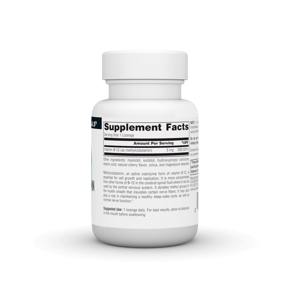 Source Naturals Methylcobalamin Vitamine B12 5 mg emballage
