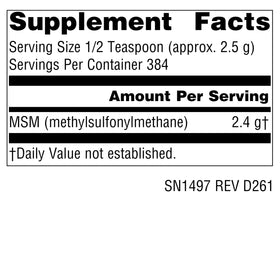 Source Naturals MSM Poudre 1102g emballage latéral