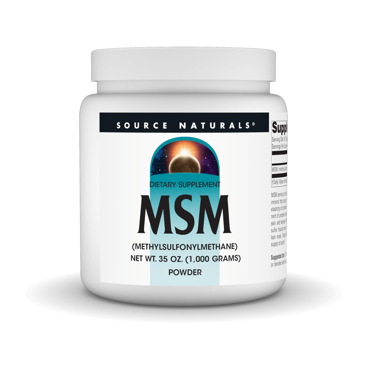 Source Naturals MSM Poudre 1102g vue de face