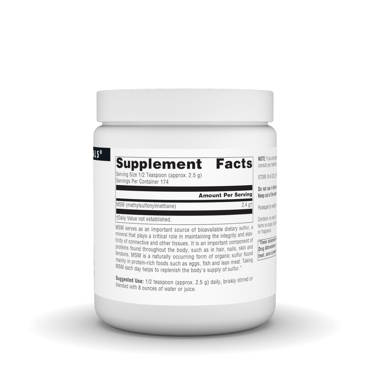 Source Naturals MSM poudre 522g avec cuillère
