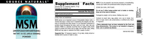 Source Naturals MSM poudre 522g dans un verre d'eau