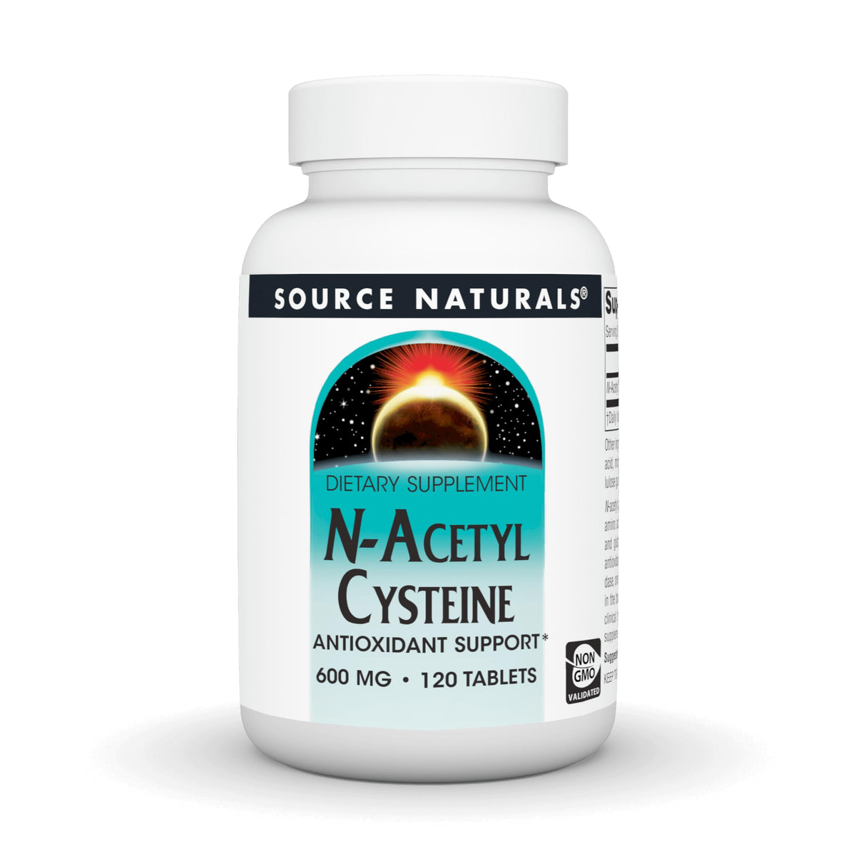 Source Naturals N-Acetyl Cysteine 120 comprimés vue de face