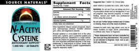 Source Naturals N-Acetyl Cysteine dans sa boîte