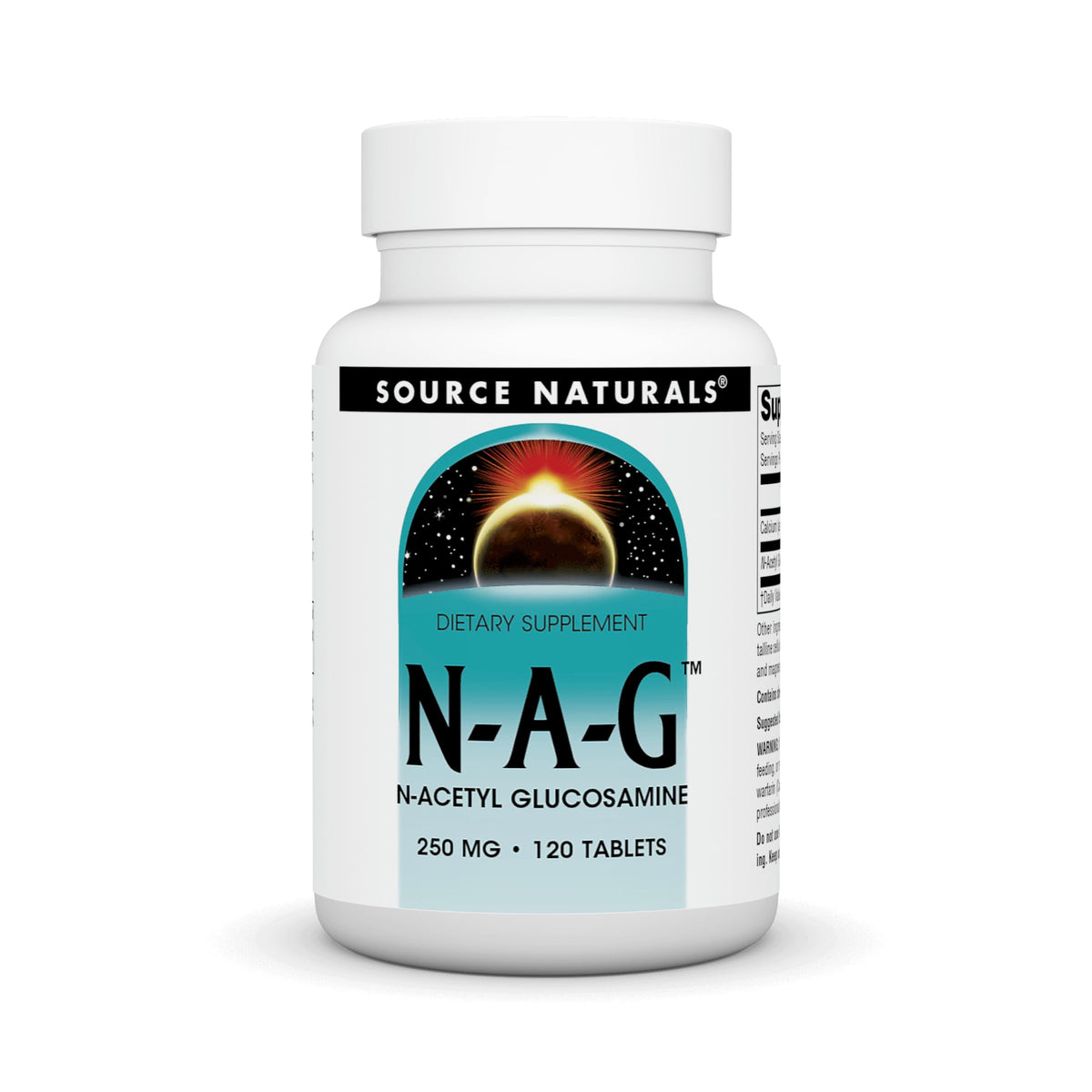 Source Naturals N-Acetyl Glucosamine 250 mg 120 comprimés - vue de face