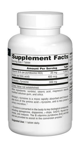 Source Naturals N-Acetyl L-Tyrosine comprimés dans une main