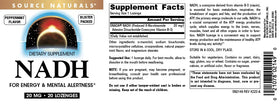 Source Naturals NADH 20mg pastilles ouvertes
