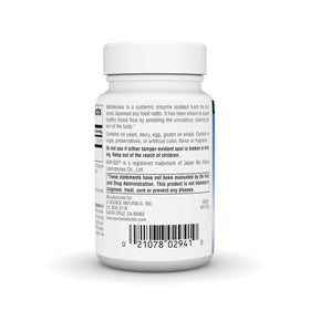Source Naturals Nattokinase 200 mg 60 Capsules Végétales - ingrédients sur l'emballage