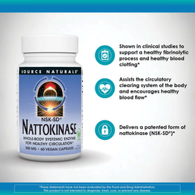 Source Naturals Nattokinase 200 mg 60 Capsules Végétales - vue de côté