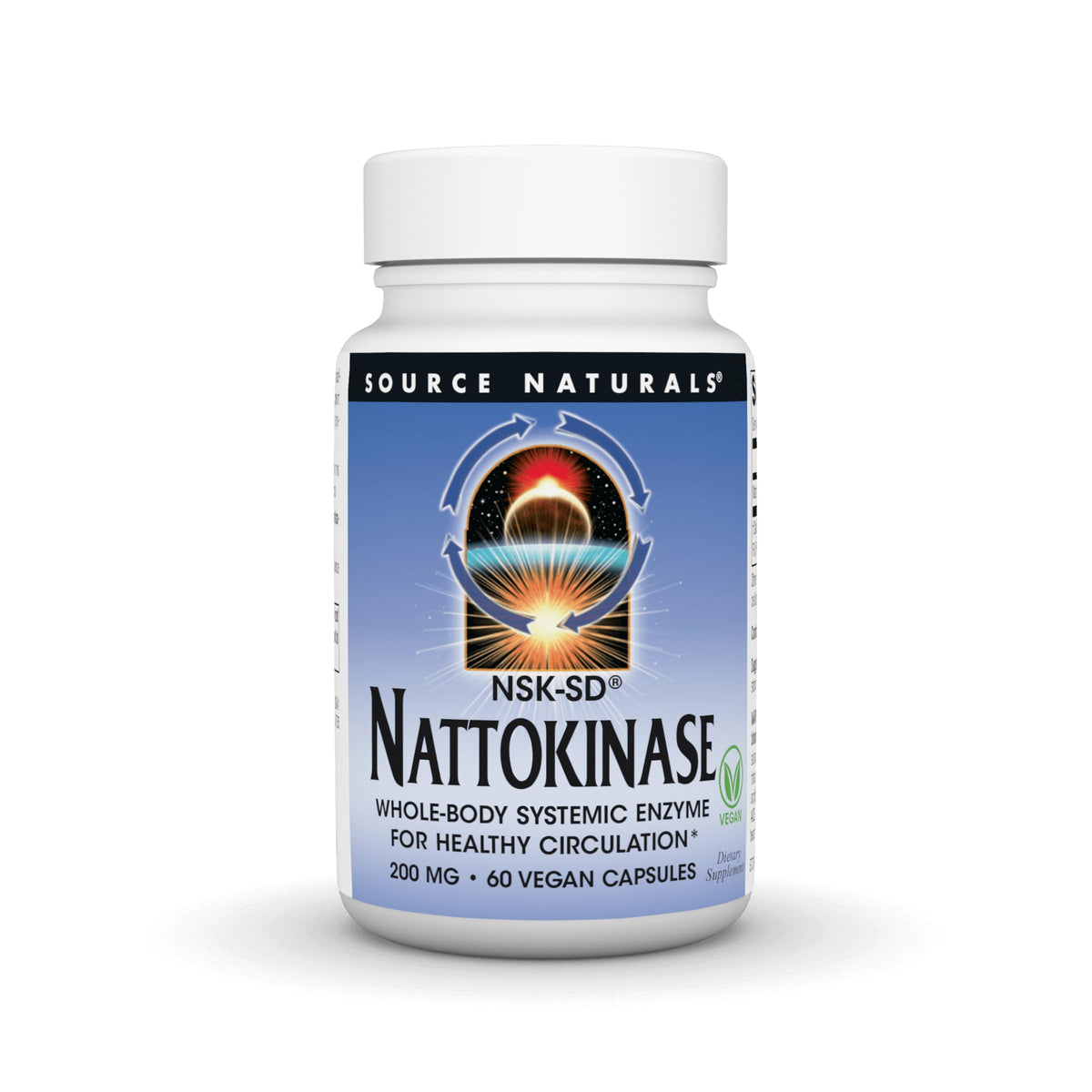 Source Naturals Nattokinase 200 mg 60 Capsules Végétales - vue de face