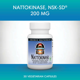 Source Naturals Nattokinase 200 mg capsules, arrière de l'emballage