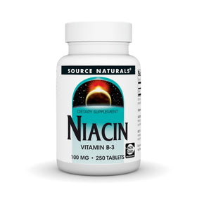 Source Naturals Niacine B-3 100 mg 250 comprimés vue de face