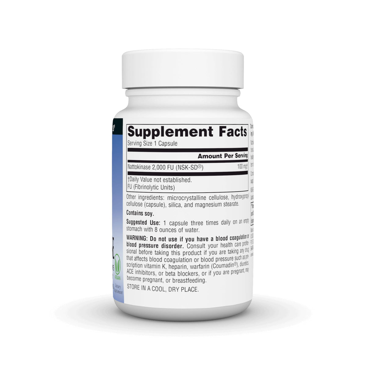 Source Naturals NSK-SD Nattokinase 100 mg gélules végétales arrière