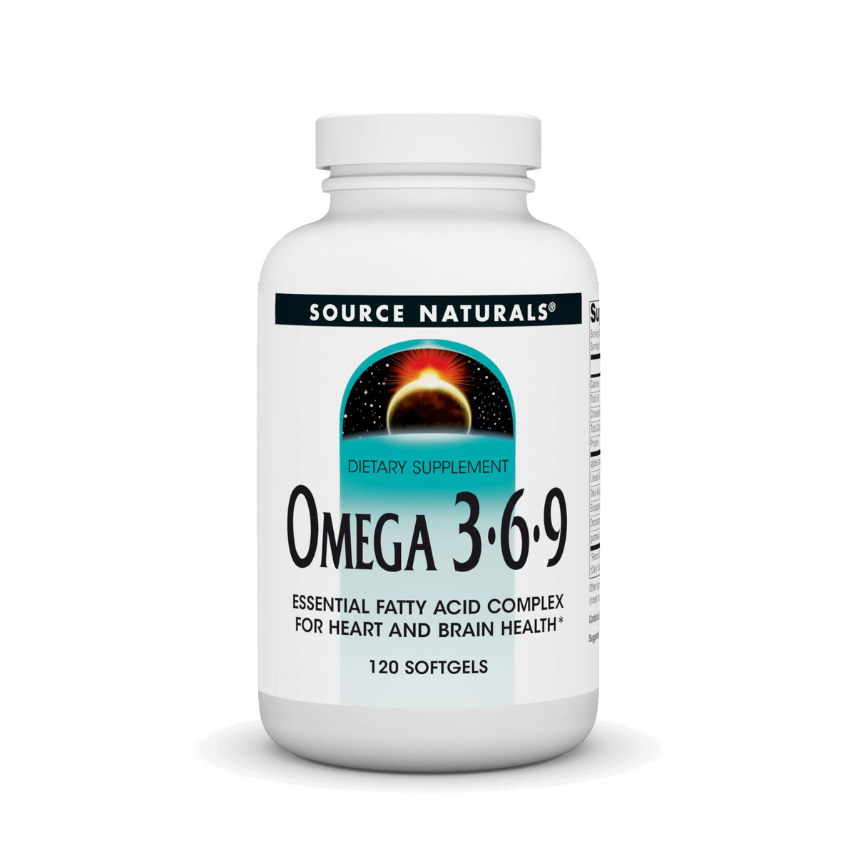 Source Naturals Omega 3-6-9 120 gélules souples vue de face
