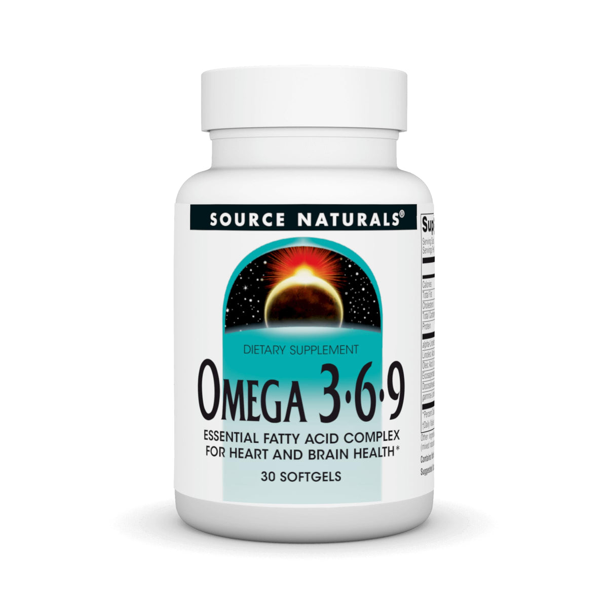 Source Naturals Omega 3-6-9 30 gélules molles en vue de face