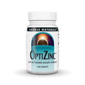 Source Naturals OptiZinc 240 comprimés vue de l'avant