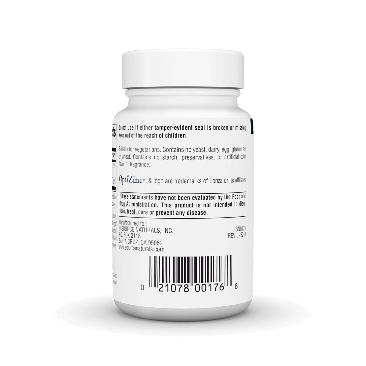 Source Naturals OptiZinc comprimés avec mesure