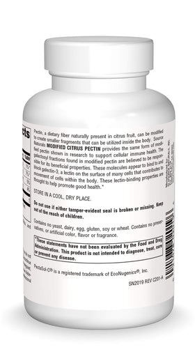 Source Naturals PectImmune 750 mg capsules side view