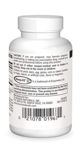 Source Naturals Phosphatidyl Serine Matrix 500 mg gélules souples arrière
