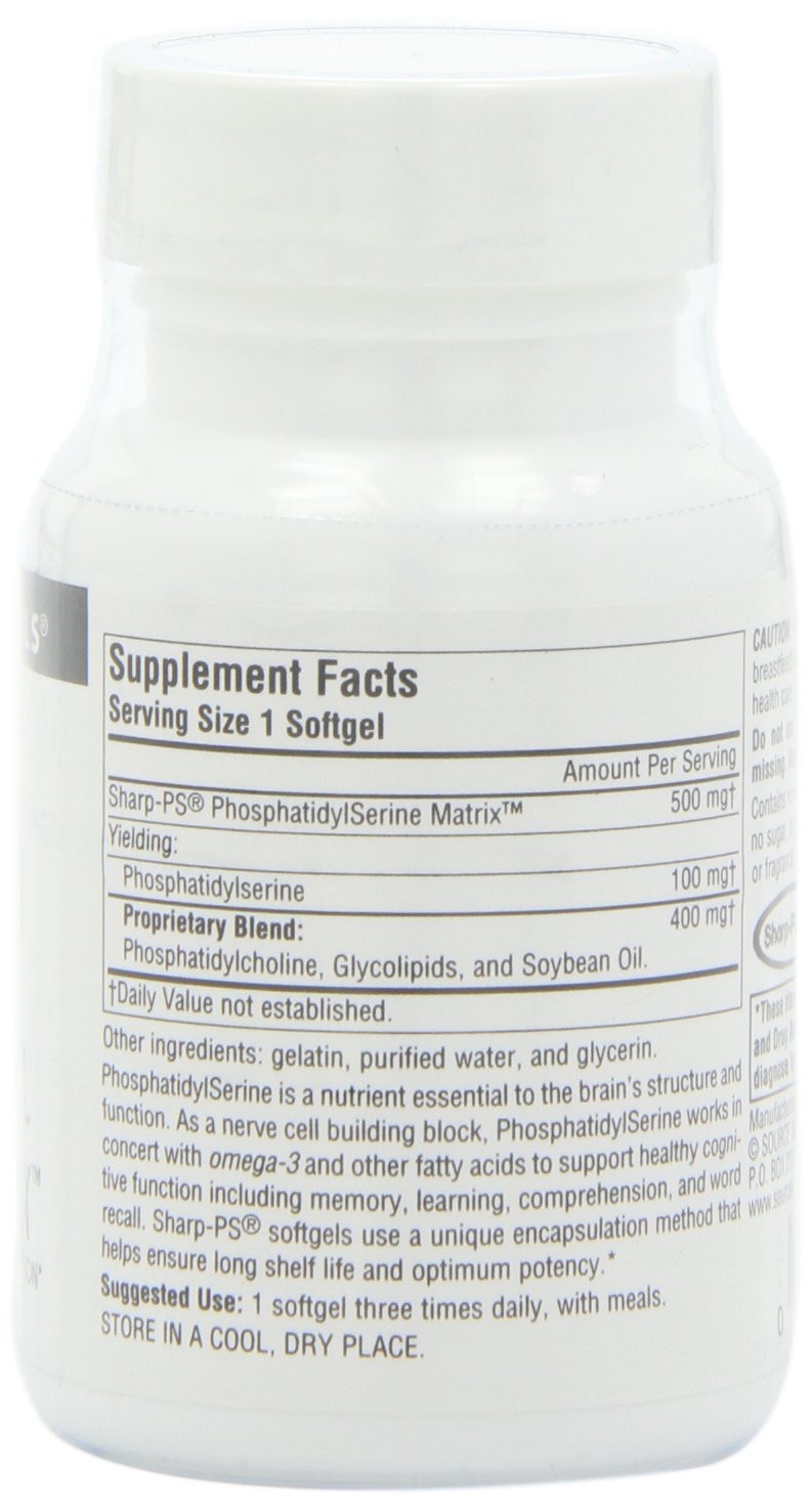 Source Naturals Phosphatidyl Serine Matrix 500 mg gélules souples en main