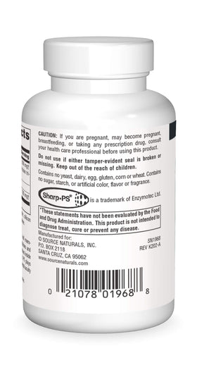 Source Naturals Phosphatidyl Serine Matrix 500mg 60 gélules arrière