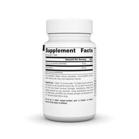 Source Naturals Pregnenolone 25mg comprimés sur fond blanc