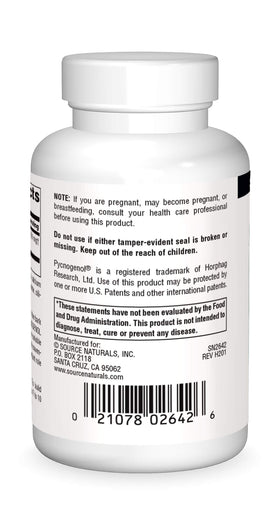 Source Naturals Pycnogenol 100 mg comprimés arrière