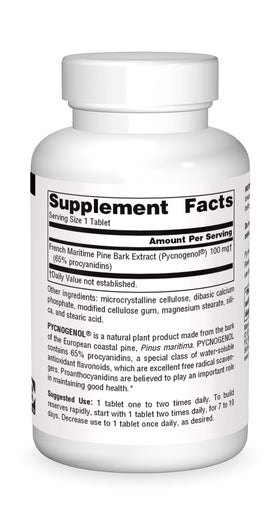 Source Naturals Pycnogenol 100 mg comprimés côté