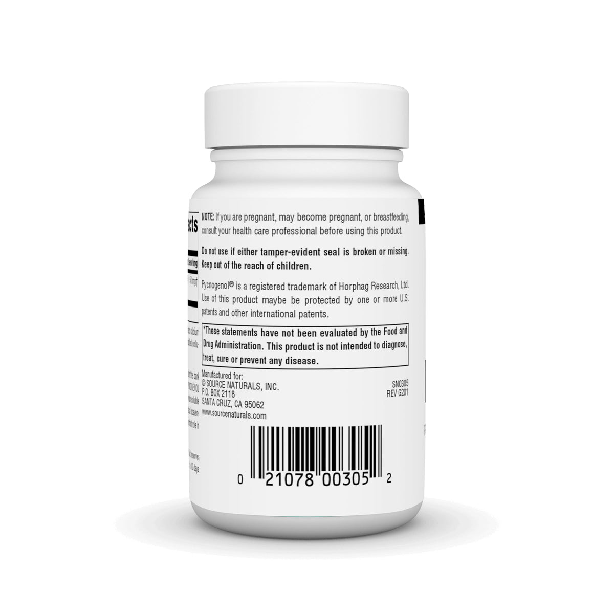 Source Naturals Pycnogenol 50 mg 120 Tablettes côté
