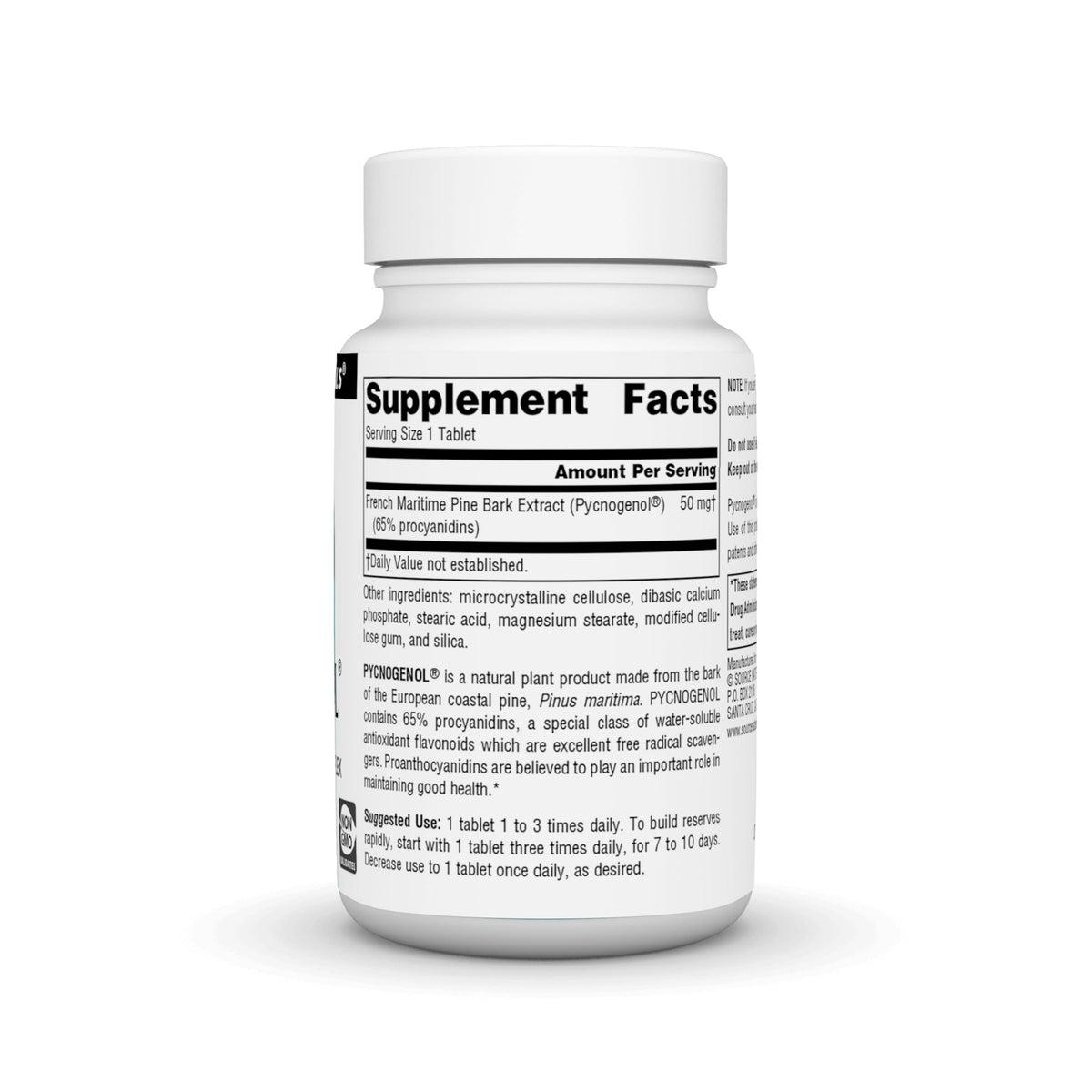Source Naturals Pycnogenol 50 mg 120 Tablettes packaging