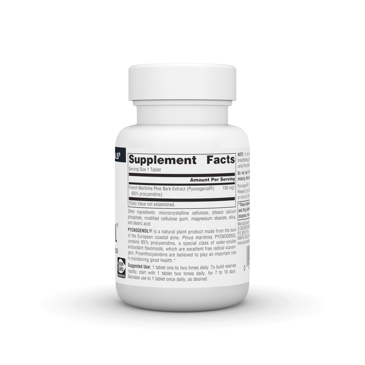 Source Naturals Pycnogenol Complex 100 mg comprimés sur une table
