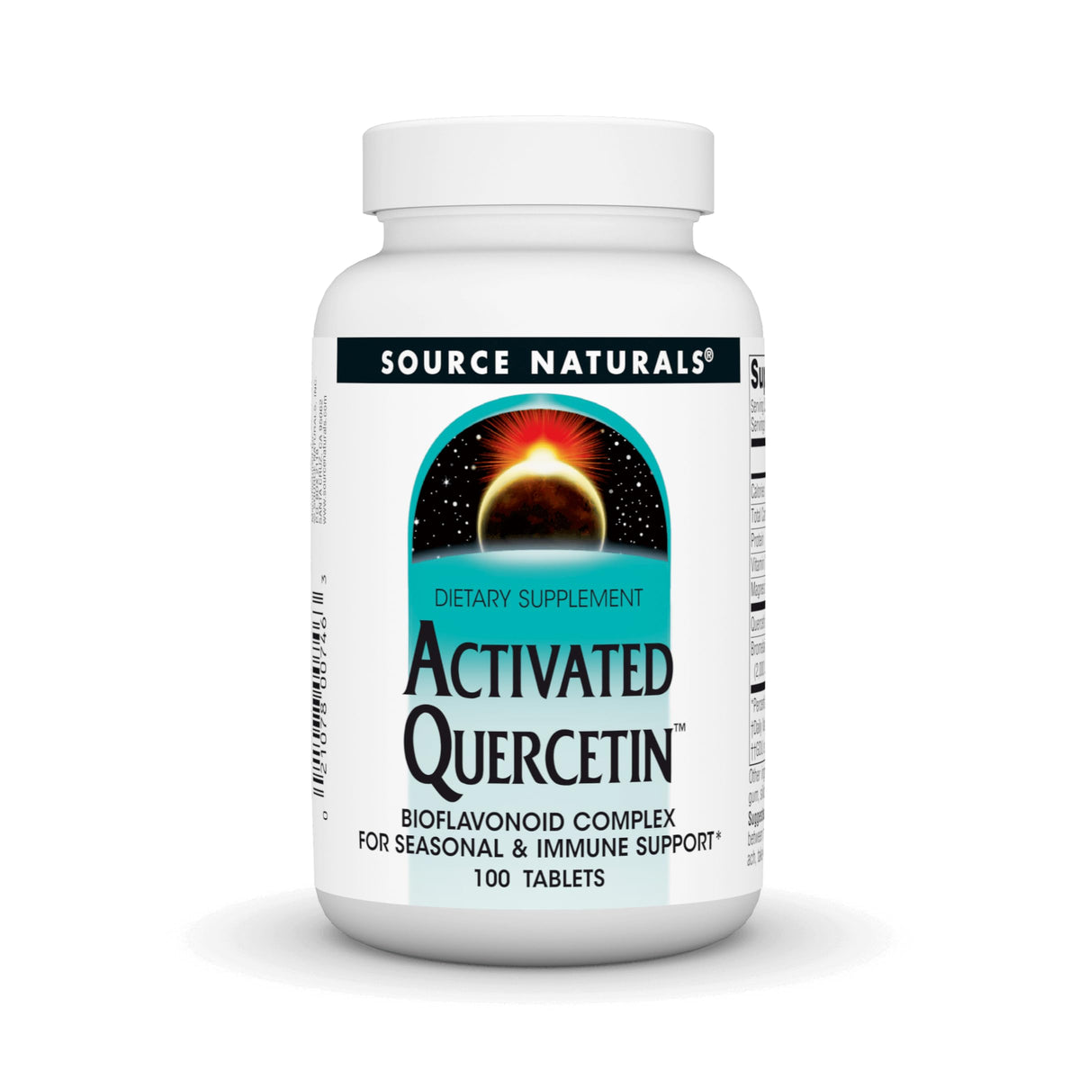 Source Naturals Quercétine Activée 100 comprimés, vue de face