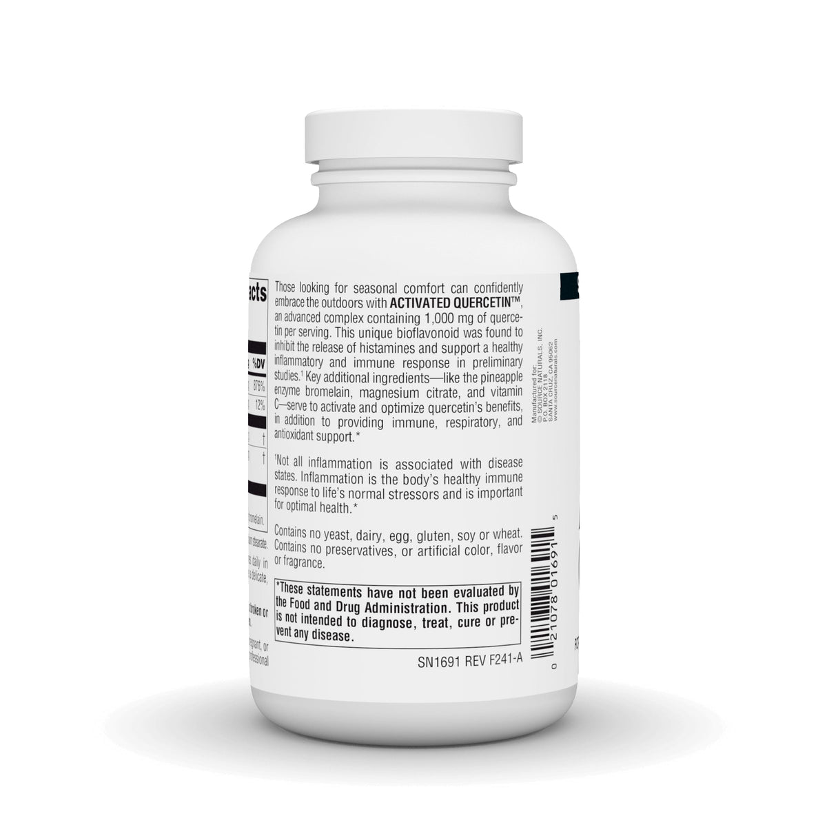 Source Naturals Quercétine Activée - Étiquette du produit