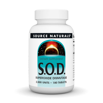 Source Naturals S-O-D 2000 unités 90 tablettes vue de face