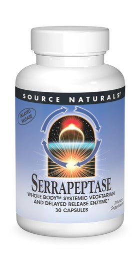 Source Naturals Serrapeptase 30 capsules végétariennes vue de face