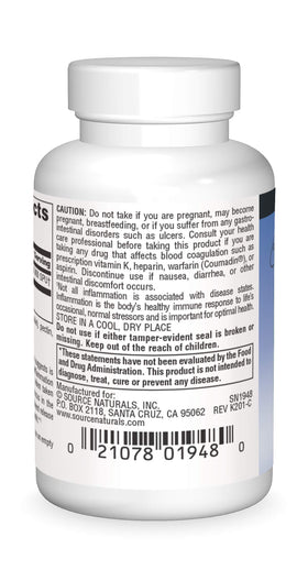 Source Naturals Serrapeptase capsules végétariennes avec étiquette